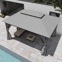 Outdoor Gazebo 10x13 With Mosquito Netting Weatherproof-1
