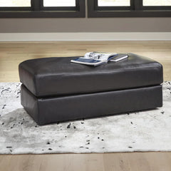 Contemporary Black Cushioned Rectangular Ottoman Finish-1
