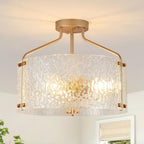 Gold 16Inch Semi Flush Ceiling Light Fixture Radiant-0