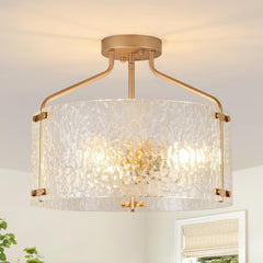 Gold 16Inch Semi Flush Ceiling Light Fixture Radiant-0