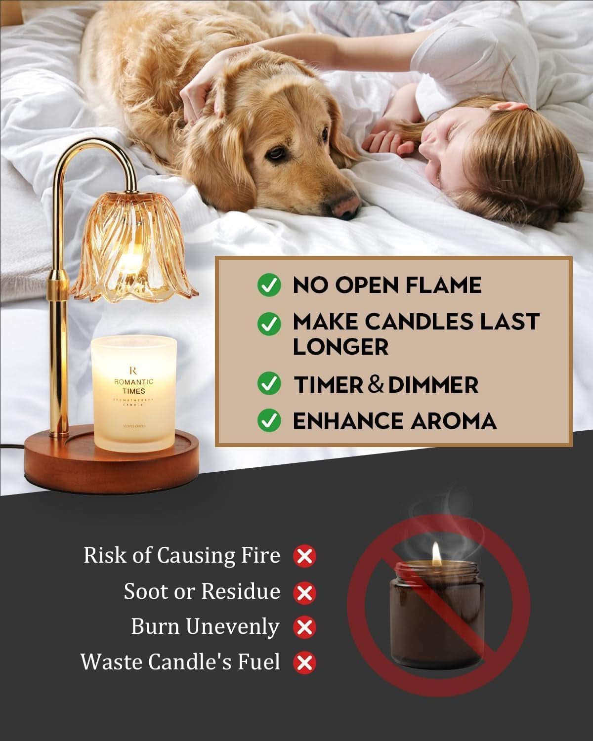 Handcrafted Goldplated Candle Warmer Lamp With Timer