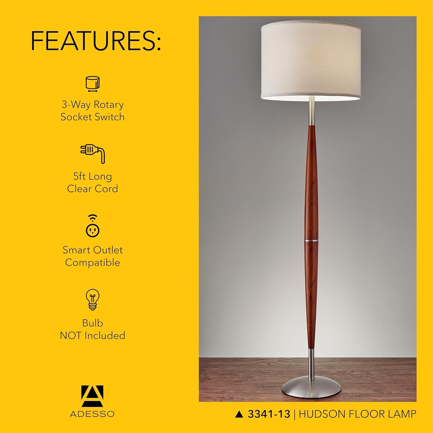 Floor Lamp Maple Eucalyptus Wood With Adjustable Brightness-4