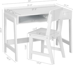 Kids Desk and Chair Set With Storage Drawers for Study-2