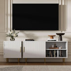 65 Inch TV Stand White Oak Entertainment-2