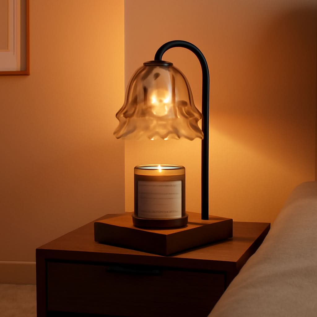 Exquisite Ornamental Matte Black Candle Warmer Timer