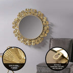 Round Wall Mirror 30.5 Inch Iron Eden Gold For Living Room-4