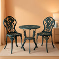 Cast Aluminum Conversation Set Antique Green Patio-0