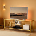 Gold LED TV Stand With 65 Inch Industrial Design Pro Edition