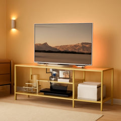 Gold LED TV Stand With 65 Inch Industrial Design Pro Edition