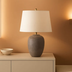 Greyish Brown Weathered Farmhouse Table Lamp 23 Inch-0