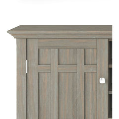Rustic Gray Pine Wood Sideboard Buffet With Wine Storage-4