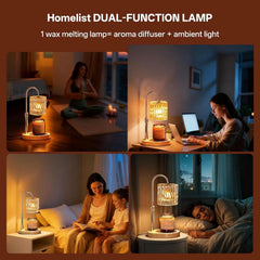 Candle Warmer Lamp Featuring Timer Height Adjustable