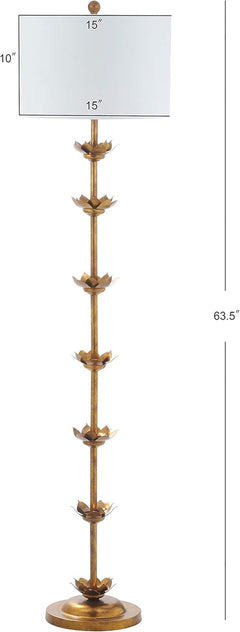 Antiqued Gold Floor Lamp Sixty Three Point Five Inch Height-1