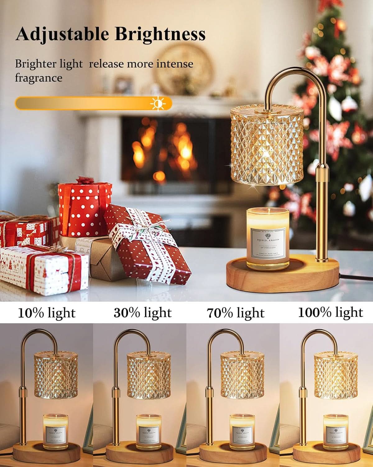 Candle Warmer Lamp Dimmer Featuring Adjustable Height