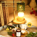 Green Candle Warmer Lamp Dual Bulbs Dimmable Feature