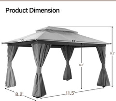 Outdoor Gazebo 10x13 With Mosquito Netting Weatherproof-2