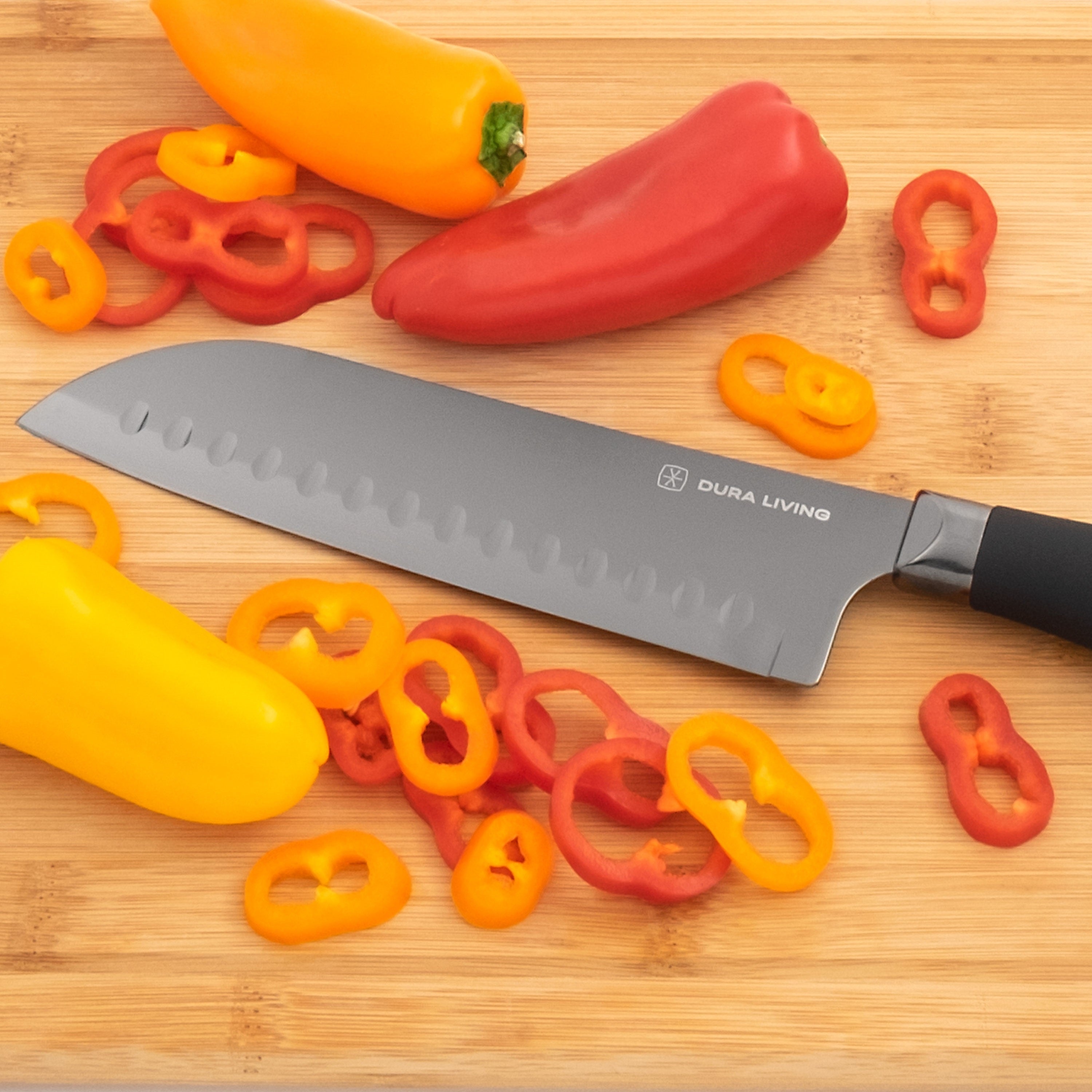 Titan 7 inch Santoku Knife - Black-3