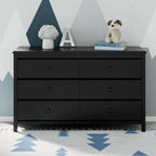 Alpine 6 Drawer Dresser Black GREENGUARD Gold Certified Nursery Furniture-1