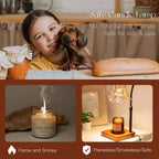 Exquisite Ornamental Matte Black Candle Warmer Timer