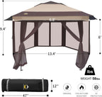16x16 Pop Up Gazebo With Mosquito Netting For Patio Parties-1