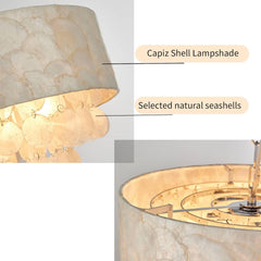 Capiz Shell Drum Chandelier Seventeen Inch Four Light Naturalistic-2