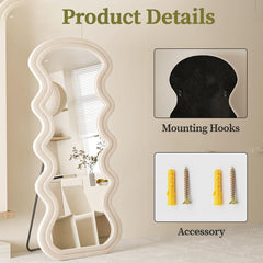 71 Inch Full Length Freestanding Floor Mirror White-4