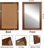 Rectangular Farmhouse Wood Bathroom Mirror 30x40 Brown-2
