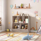 Kids Bookshelf Toy Storage Cabinet 35 Inch Long Greige-1