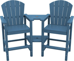 Widened Tall Adirondack Chairs Set with Double Tray-0