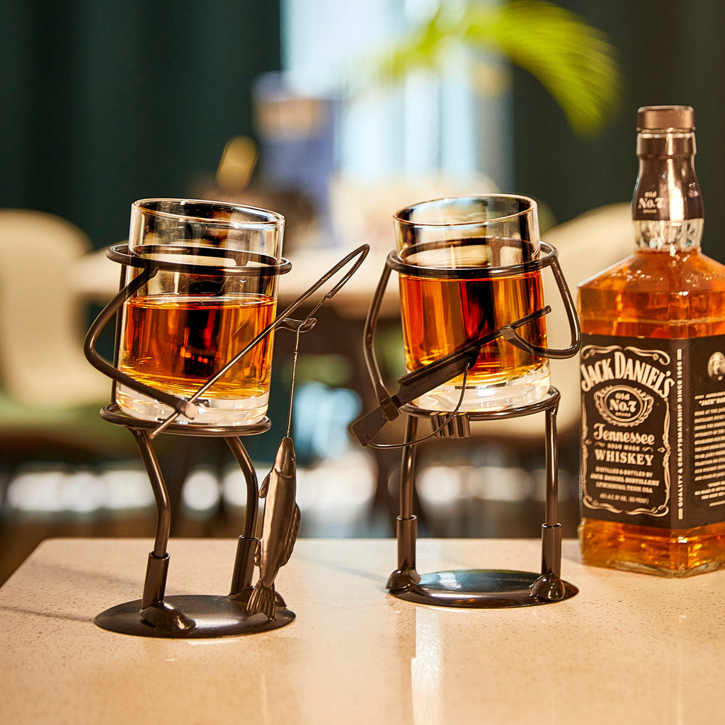 Rifle Hunter Whiskey Glass - Bullet Glass & Metal Cup Holder-4