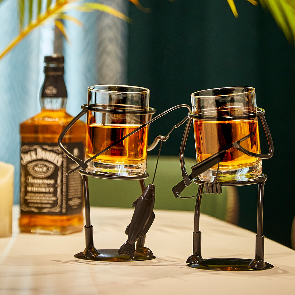 Rifle Hunter Whiskey Glass - Bullet Glass & Metal Cup Holder-2