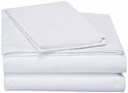 DaDa Bedding White Cotton Fitted and Flat Sheet Set