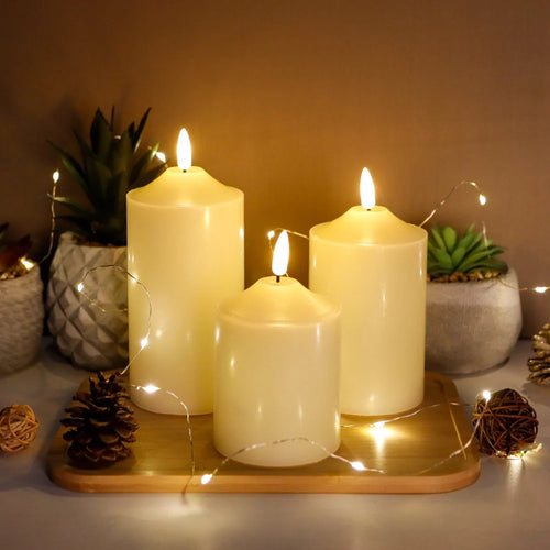 (Set of 3) 3D Flameless Candles
