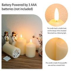 (Set of 3) 3D Flameless Candles