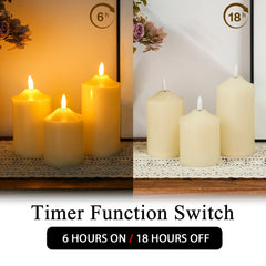(Set of 3) 3D Flameless Candles