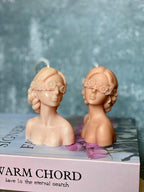 Flower Girl & Blindfolded Lady Candles - Stunning Blindfolded Flower Girl Candle-2