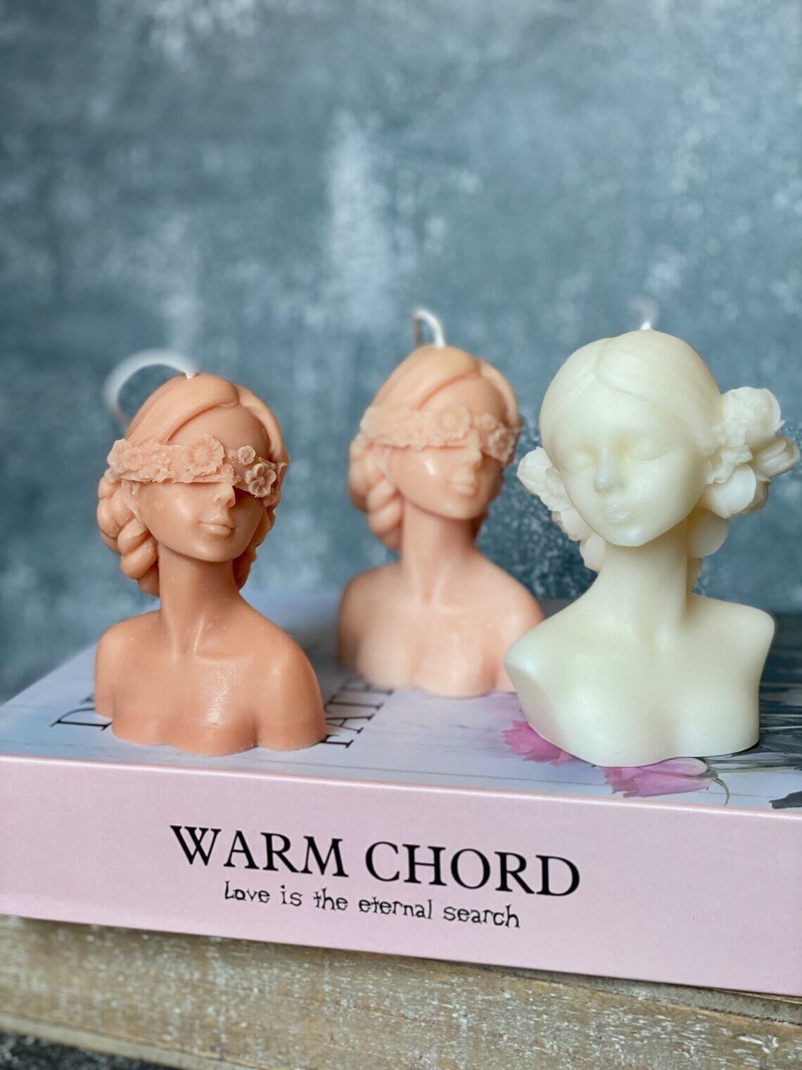 Flower Girl & Blindfolded Lady Candles - Stunning Blindfolded Flower Girl Candle-0