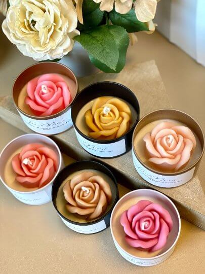 Flower in a Jar Candle – Handcrafted Soy Wax Scented Candle Gift-3