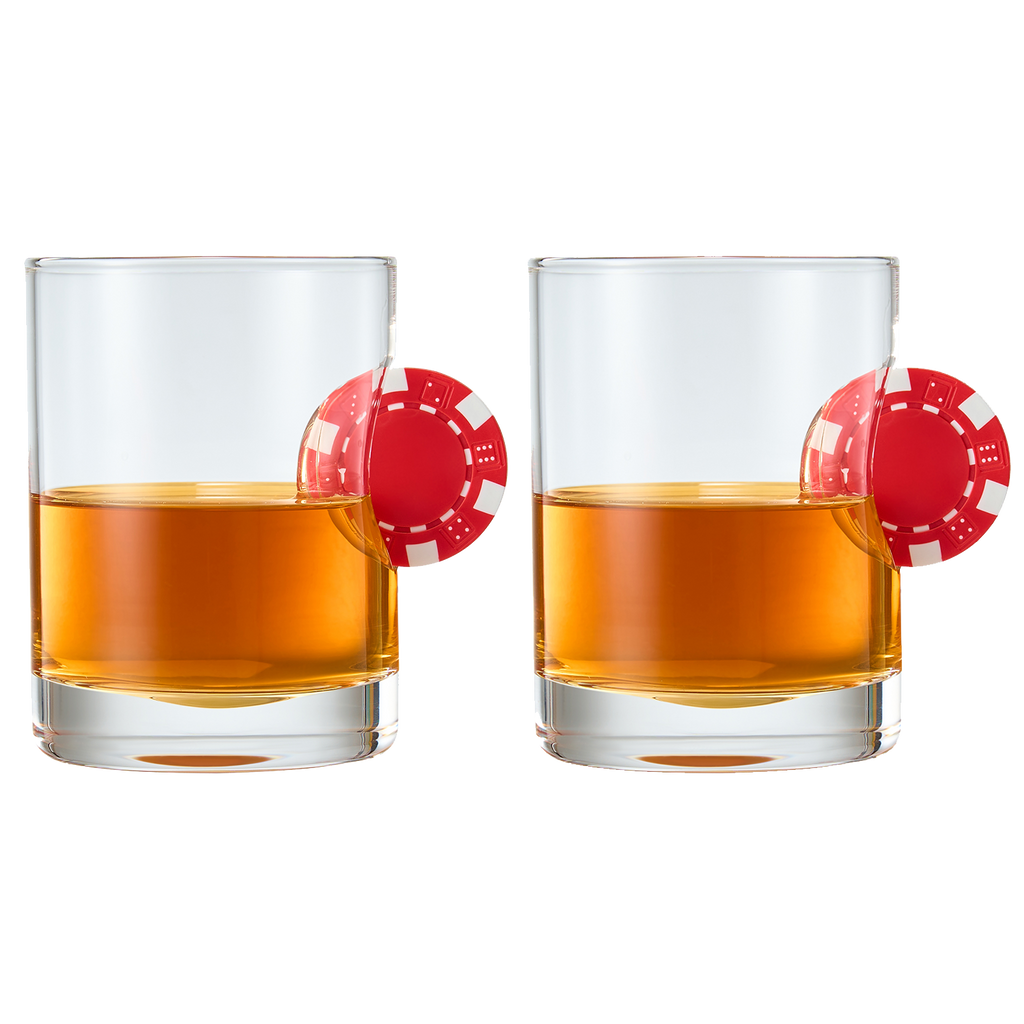 Poker Chip Whiskey & Wine Glasses | Set of 2 (20 OZ)-0