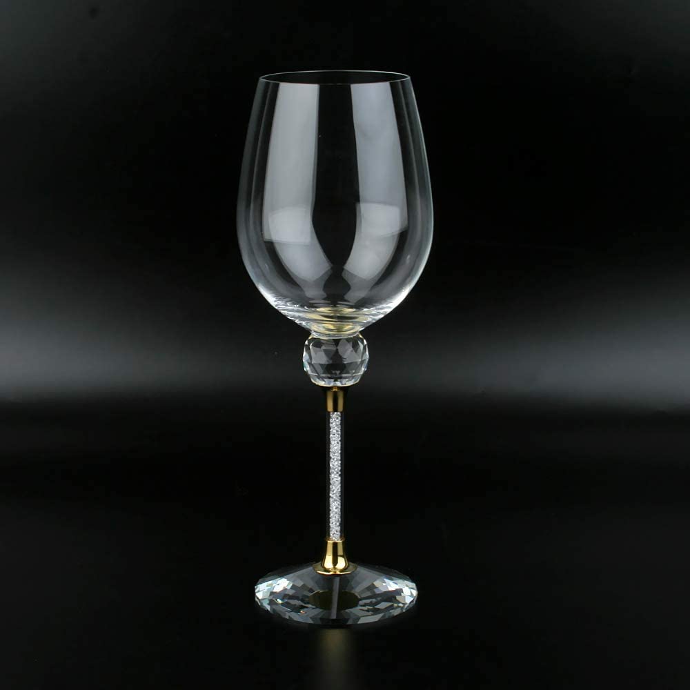 Rhinestone DIAMOND Studded Wine Glasses 16 Ounces Set