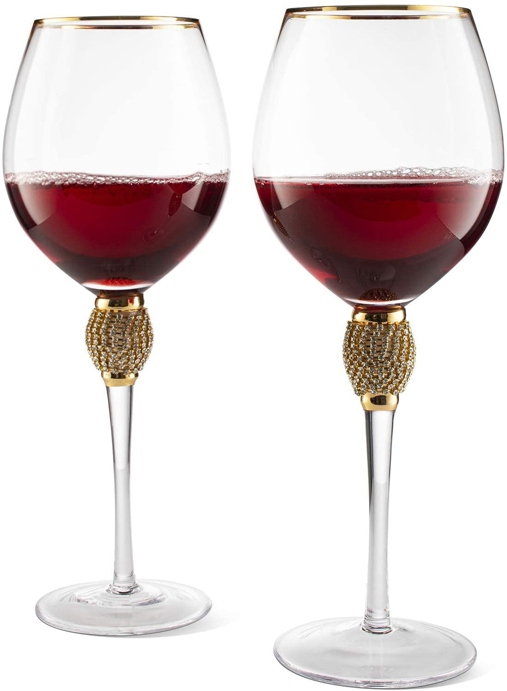 Large Diamond Wine Glasses - 15 Ounce (2, Clear)-4