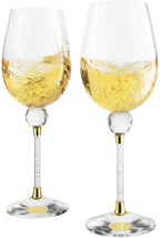 Rhinestone DIAMOND Studded Wine Glasses 16 Ounces Set