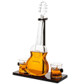 Guitar Whiskey & Wine Decanter & Mahogany Base - 1000 ML-0