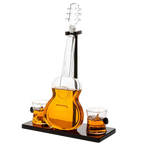 Guitar Whiskey & Wine Decanter & Mahogany Base - 1000 ML-0