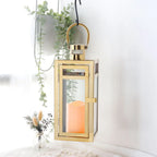 12'' High Metal Decorative Candle Lantern (Gold)