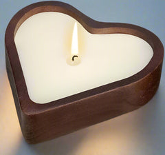 Love In The Air Wooden Heart-Shaped Candle 3wick-3