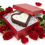 Love In The Air Wooden Heart-Shaped Candle 3wick-1