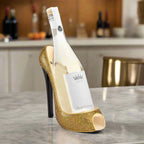 High Heel Gold Glitter Wine Bottle Holder-1