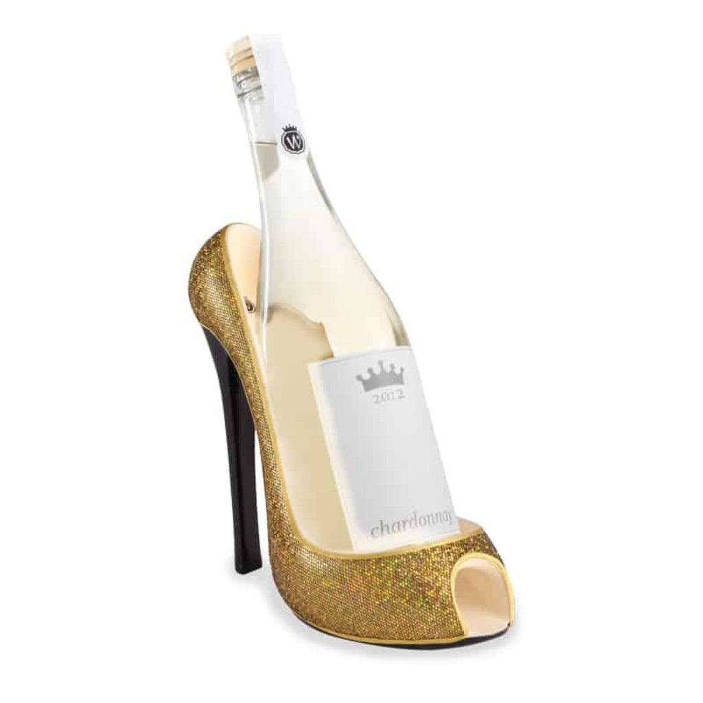 High Heel Gold Glitter Wine Bottle Holder-0