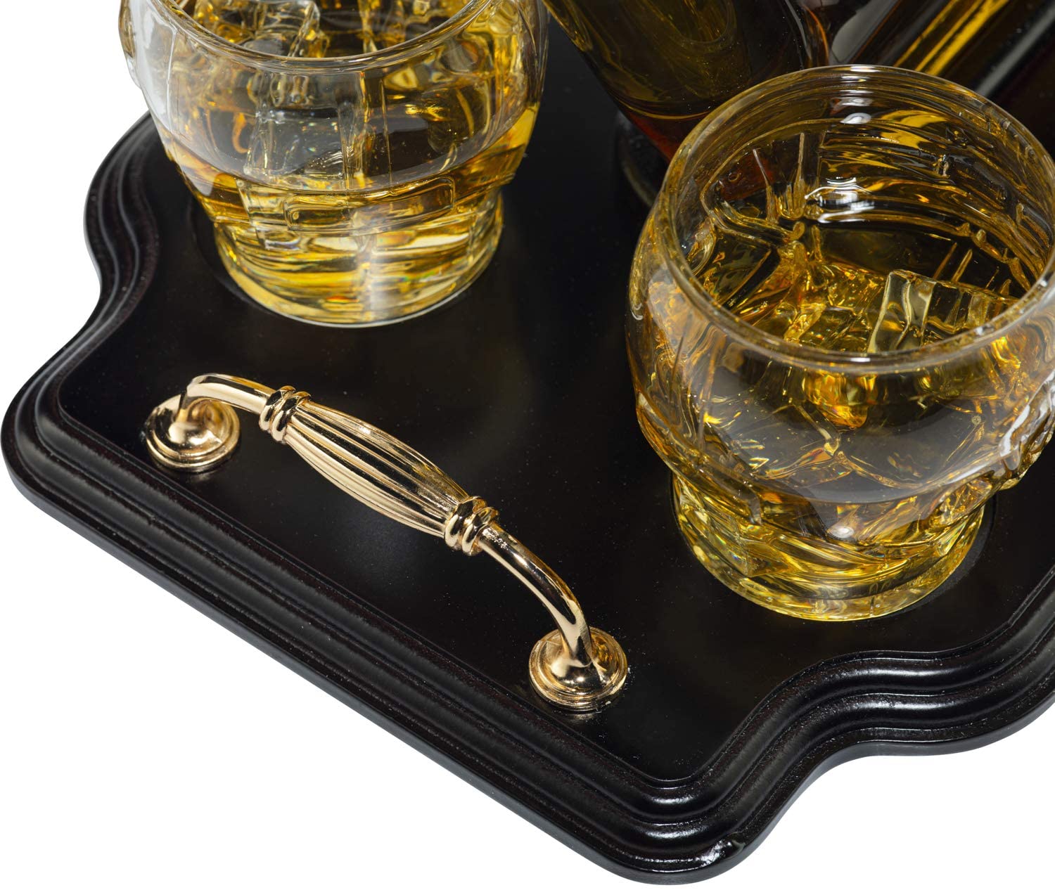 Ice Hockey Whiskey Decanter Set With 4 Helmet Whiskey Glasses-3